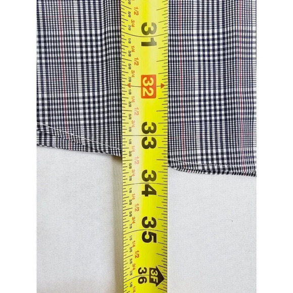 Faconnable 2XL Men's Black White Red Trim Check Embroidered Chest Logo L/S Shirt - Picture 8 of 10